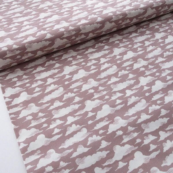 Baumwolle weiße Wolken altrosa – Her & History by Bonnie Christine