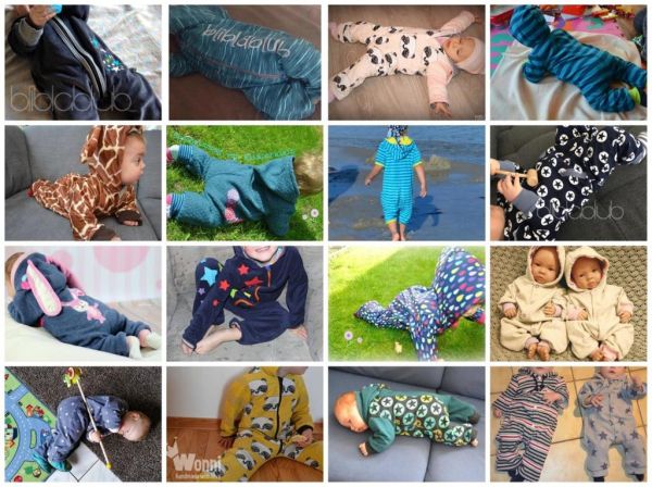 Schnittmuster Kuschelanzug von Klimperklein / Farbenmix – Gr. 44-104