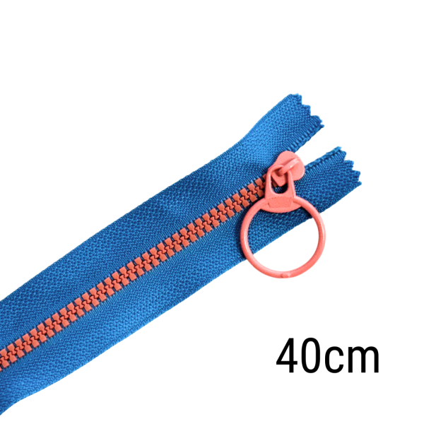 Reißverschluss Color Pop 40cm lang blau orange für Taschen & Mäppchen