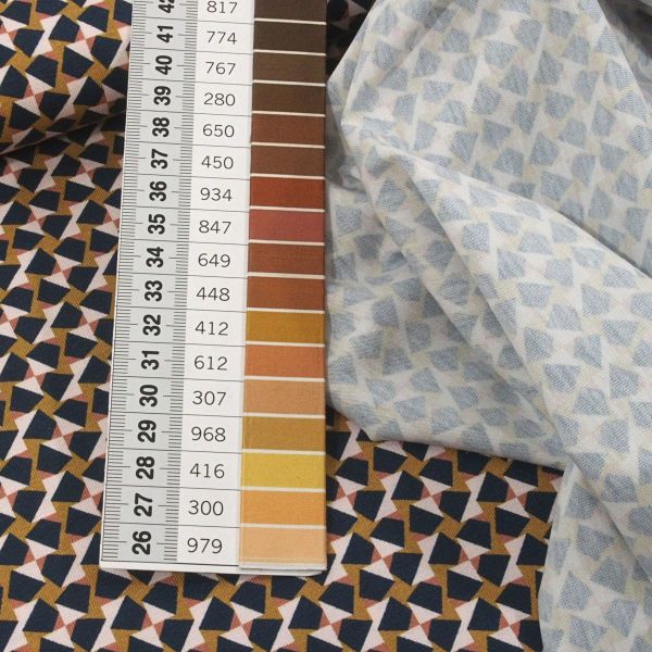 Bio Jersey Rauten Muster dunkelblau senf – Lillestoff Midnight Flower Kombi by enemenemeins