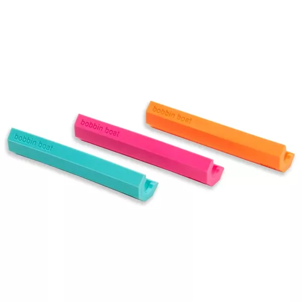 3 Spulenhalter für 30 Nähmaschinen Spulen im Set mint pink orange