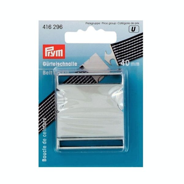 Metall Steckschnalle silber 40mm für Gürtel und Taschen von Prym
