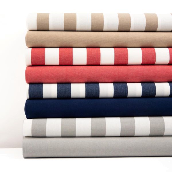 Outdoorstoff Streifen grau creme mit Teflonausrüstung - wasserabweisender Canvas Rügen