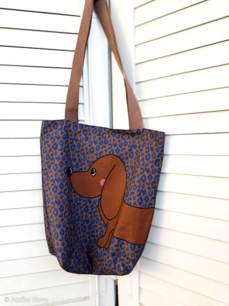 DIY Nähset Cherry Picking Bag Dackel und Rollschuhe - Beutel Tasche Panel 95x140cm