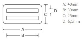 Metall Schieber Maxi 30mm altmessing – Leiterschnalle Stegschnalle für Gurtbänder