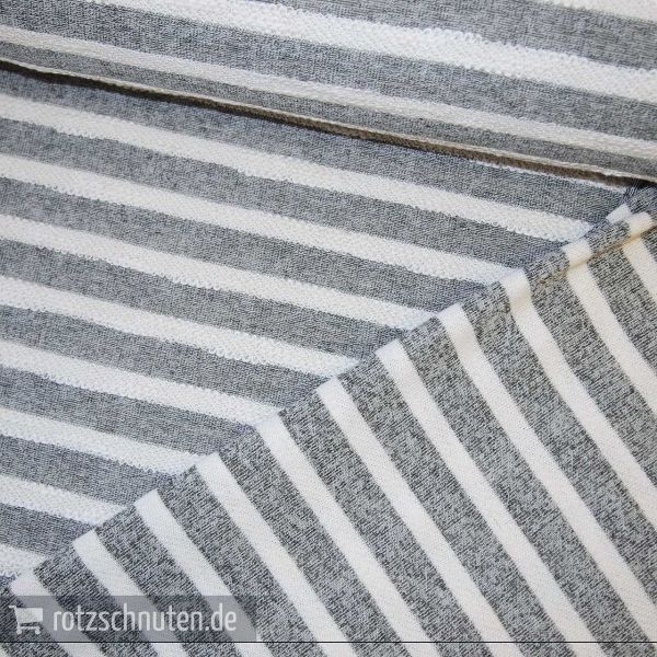 Stricksweat Ringel doubleface grau creme