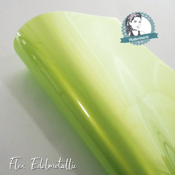 Flexfolie für Textildruck Edelmetallic A4 lime grün - Plotterfolie von Plottermarie Flex 90µ