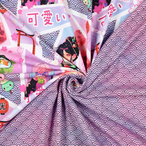 Jersey Manga Japan Sushi Mochi Kawaii Asia Anime flieder pink violett