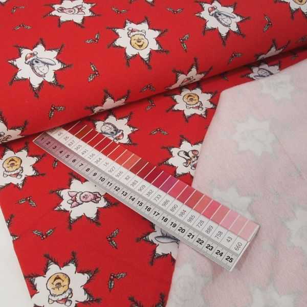 Soft Sweat Winnie Puuh Tigger Ferkel Weihnachten rot - angerauhter French Terry Sterne