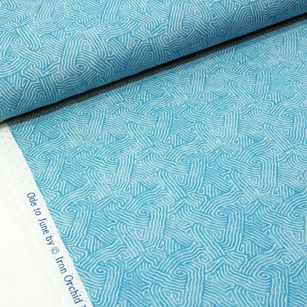 Baumwolle Labyrinth Textur türkis- Ode to June by Clothwork