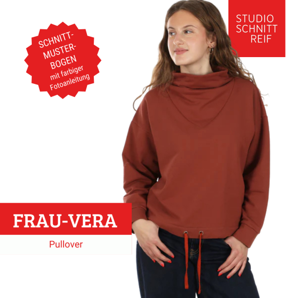 Schnittmuster FRAU VERA • Pullover mit Kragen von Studio Schnittreif • Gr. XS-XXL