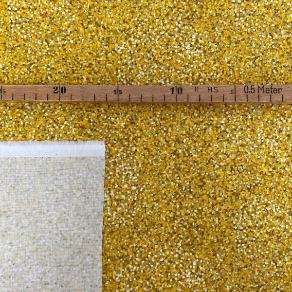 Baumwolle mit Metallic Print gelb gold Glitter Konfetti - Lewis & Irene DISCO!