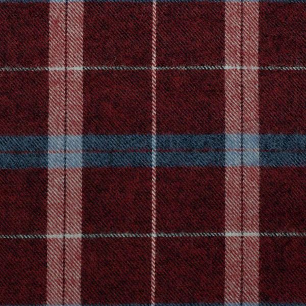 Flanellstoff Maverick kariert bordeaux rot blau – aus reiner Baumwolle von Swafing