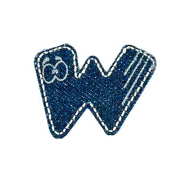 Jeans Buchstabe W zum Aufbügeln - ABC Applikation Bügelbuchstaben