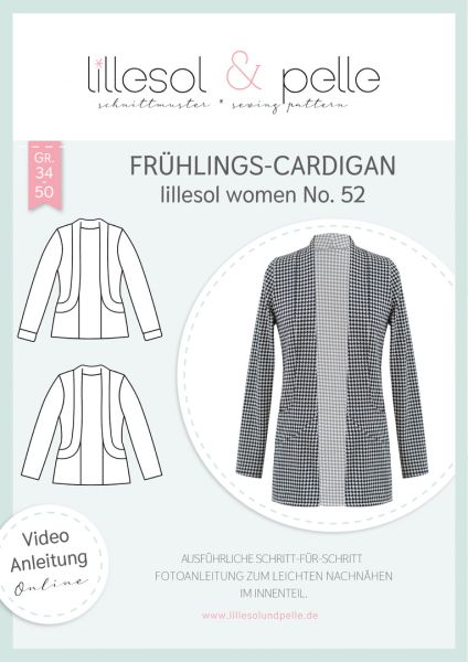 Schnittmuster Frühlings Cardigan Damen Lillesol woman No.52 Gr. 34-50