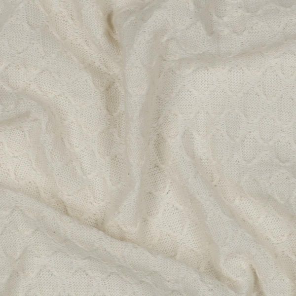Cotton Knitted Jacquard natural – Strukturstrick aus Baumwolle