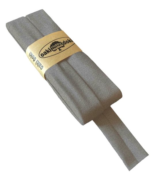 3m Elastisches Schrägband aus Jersey grau meliert - Jerseyschrägband 40/20/10