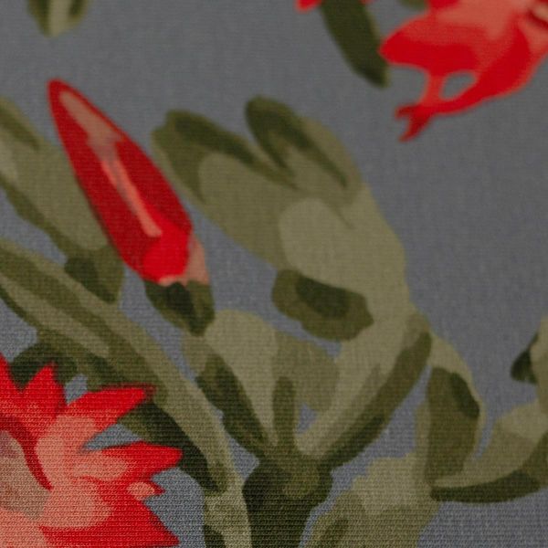 Modal Sweat Blüten grau grün coral – Serie Santa Teresita von Swafing