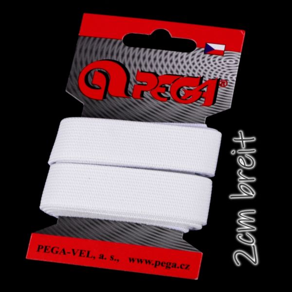 1,5m Gummiband weiß - 2cm breit