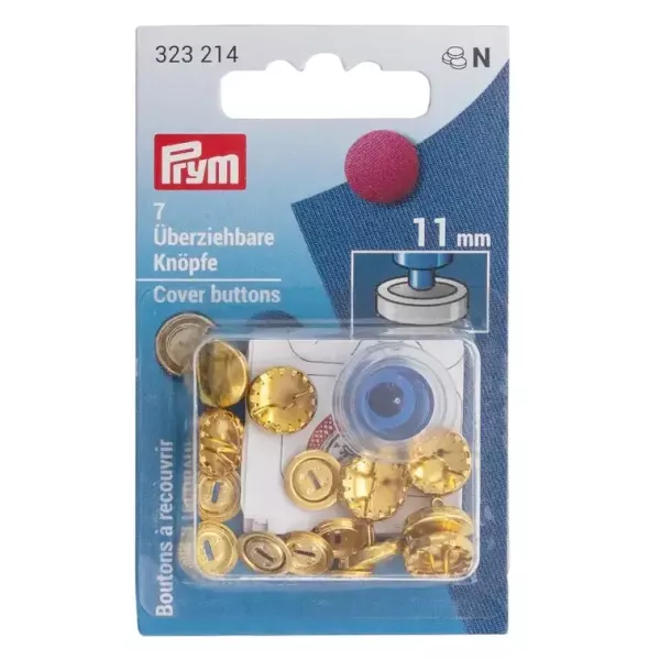 7 überziehbare Knöpfe 11mm mit Werkzeug von Prym - Knöpfe selbst beziehen