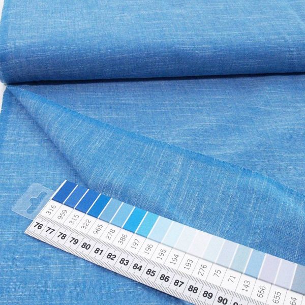 Baumwolle Leinen Look Blau – Karma Cottons Azure by Free Spirit
