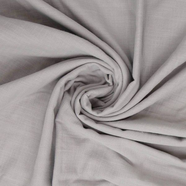 Double Slub Musselin hellgrau – Double Gauze Sorea aus Baumwolle