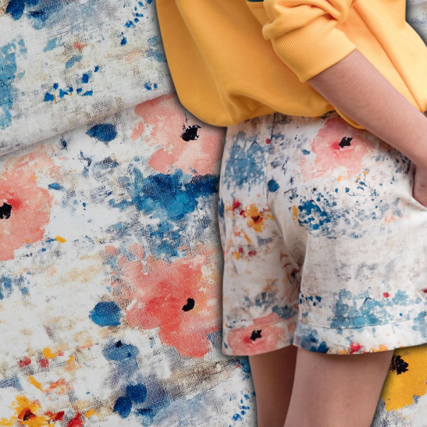 edler Leinen Viskose Mix mit Blüten - Roses on Canvas von See You At Six