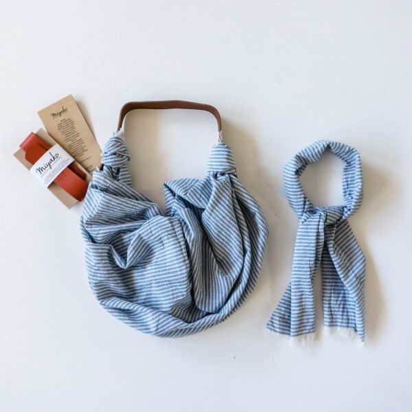 Miyako Taschengriff Leder terracotta - macht aus deinem Tuch eine Tasche Furoshiki