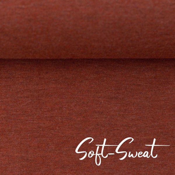 Soft Sweat uni rotbraun meliert - HEIKE Melange von Swafing
