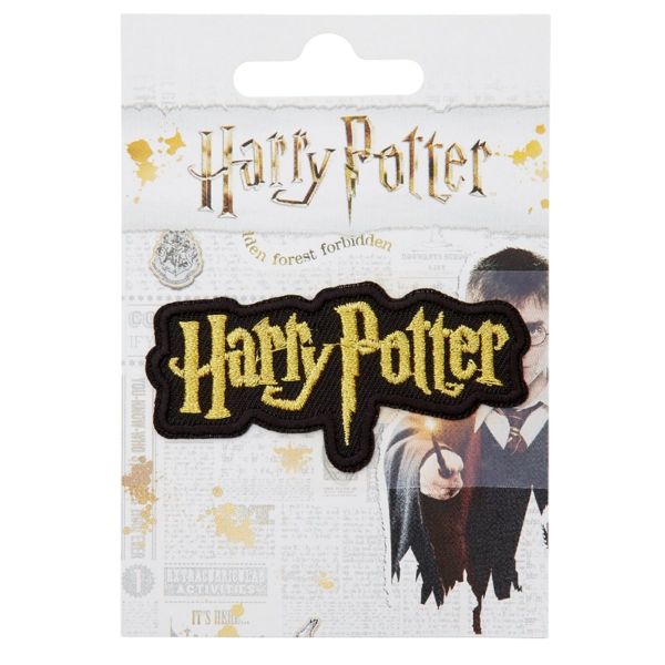 Bügelbild Schriftzug gold – Applikation Harry Potter Hogwarts Zauber Schule 7x3,5cm