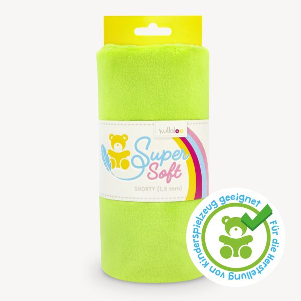 Kullaloo Plüsch SuperSoft Shorty lime grün - Silky Minky Kuschel Nicki 100x75cm
