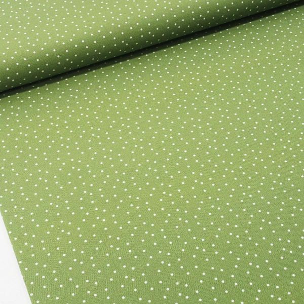acufactum Tupfen oliv grün weiß - Baumwolle mit kleinen Punkten
