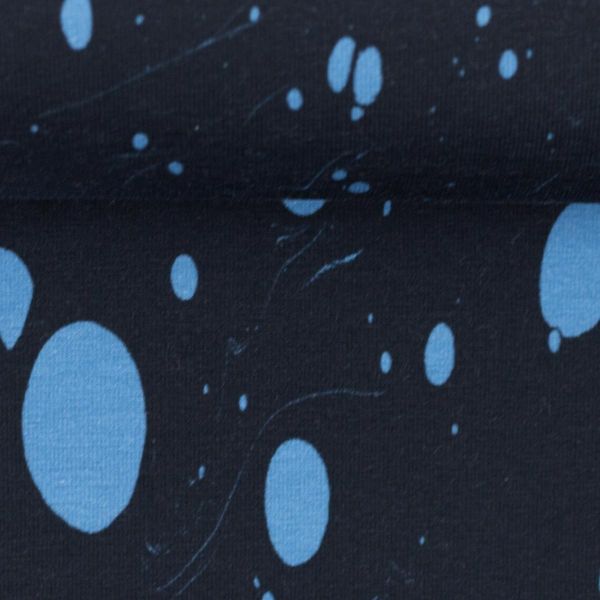 Jersey Kleckse Punkte blau navy – Serie Franjo El Piranho Feed Me by Thorsten Berger von Swafing