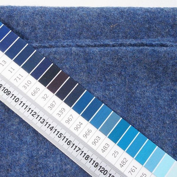 Klassischer Walkloden aus 100% Wolle jeans blau – Wollwalk Naomi melange von Swafing