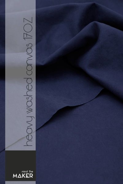 Heavy Washed Canvas indigo night - Mind the Maker 17 OZ navy kräftige Baumwolle für Taschen