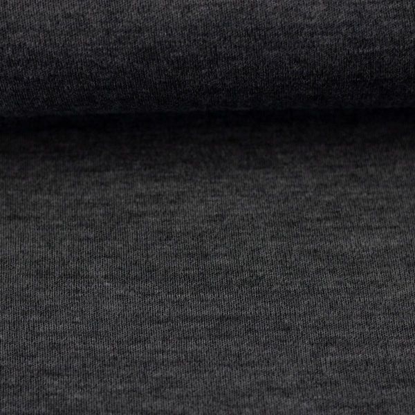 Weicher dünner Merinostrick dunkelgrau meliert - 100% Schurwolle Merino Strickstoff von Swafing