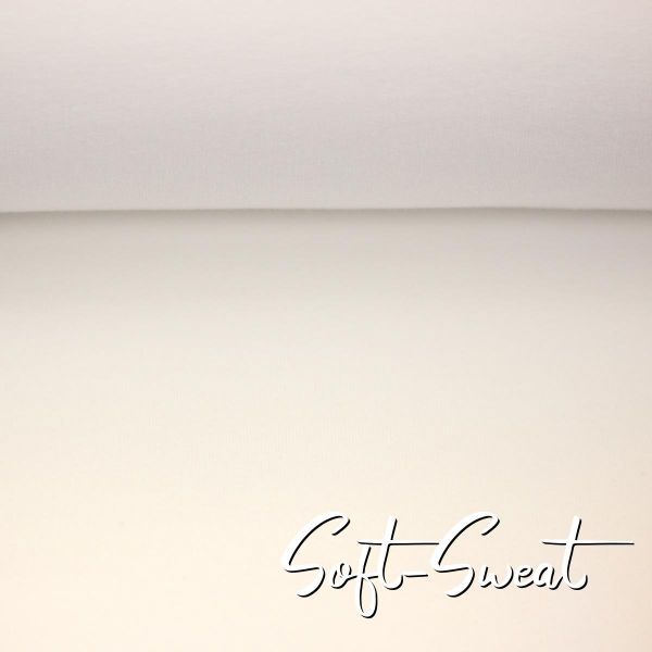 Soft Sweat uni creme weiß - angerauhter French Terry EIKE von Swafing