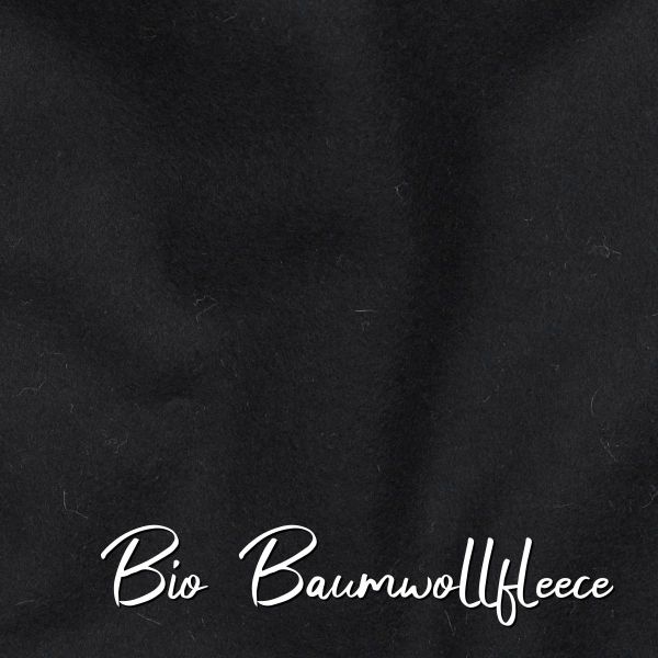 Bio Baumwollfleece – Schwarz – kuschelig weicher Fleece aus 100 % Organic Cotton