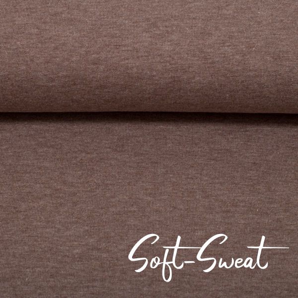 Soft Sweat uni schlamm beige meliert - HEIKE Melange von Swafing