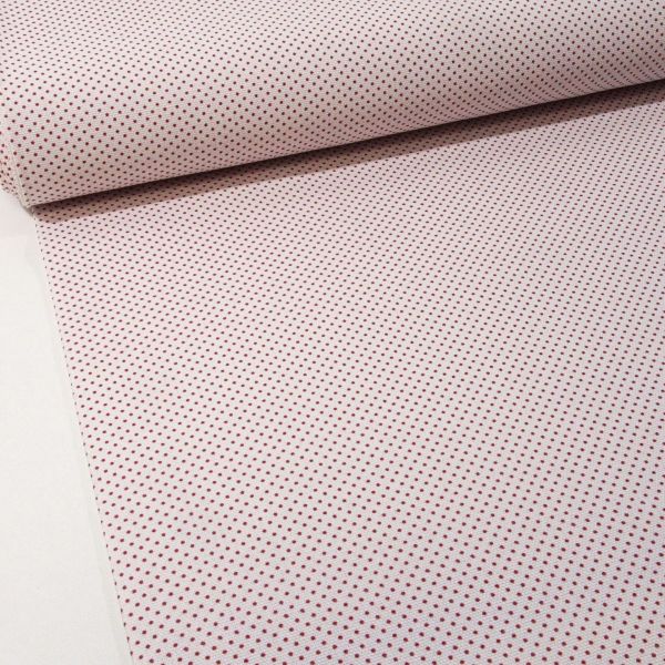 Baumwolle mit Punkten weiß altrosa - Dekostoff Canvas Toppins C-403