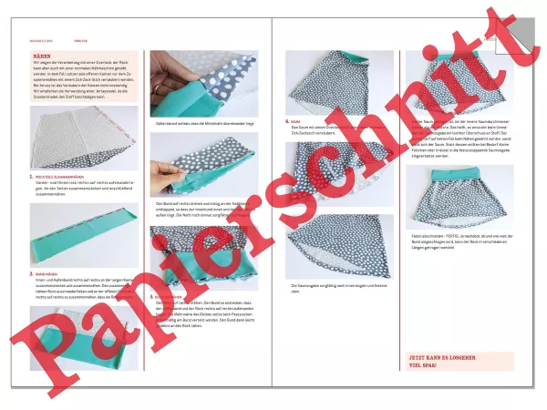 Schnittmuster Kids EVA • Jerseyrock mit Krempelbund von Studio Schnittreif • Gr. 110/116 bis 146/152