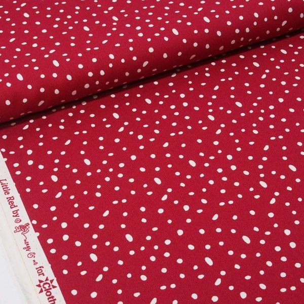 Baumwolle Punkte Schneeflocken rot - Little Red by Meags & Me