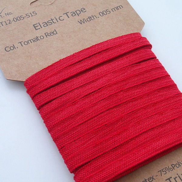 3m schmales Gummiband rot 5mm breit – Maskengummi red