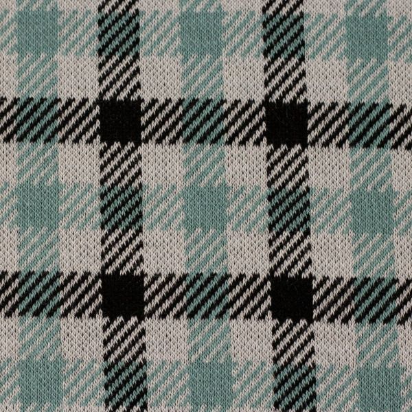 Strick Jacquard mit Karomuster in mint schwarz - Design Plaid by Käselotti von Swafing