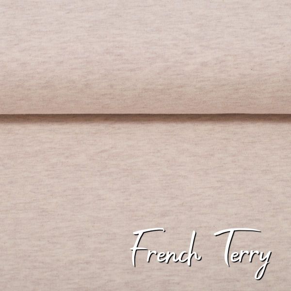 Sweat uni creme beige meliert - French Terry MAIKE Melange von Swafing