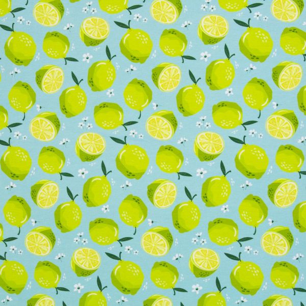 Jersey mit fruchtigen Limetten mint grün – frisches Obst aus der Serie Melody von Swafing