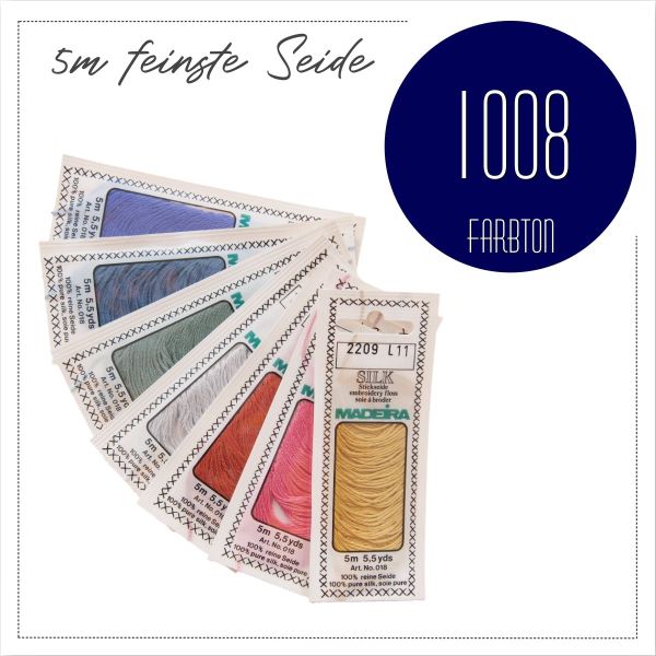 Stickgarn Madeira Silk dunkelblau 1008 - Sticktwist aus feinster Seide zum Sticken und Applizieren
