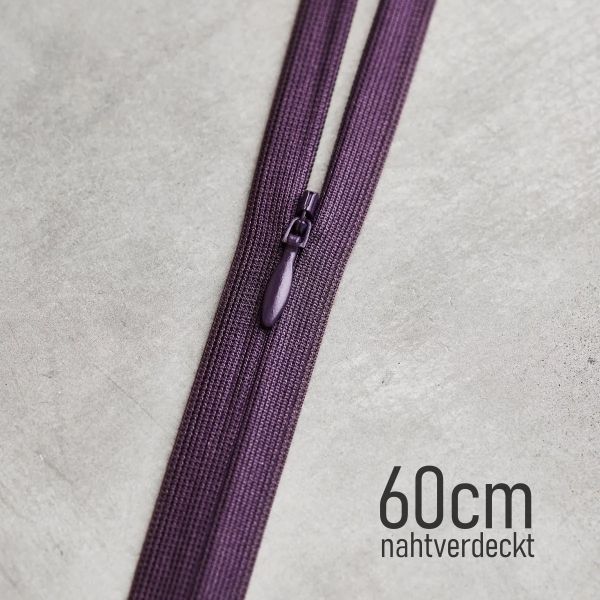 YKK Nahtreißverschluss 60cm dunkelviolett – meetMILK Purple Night