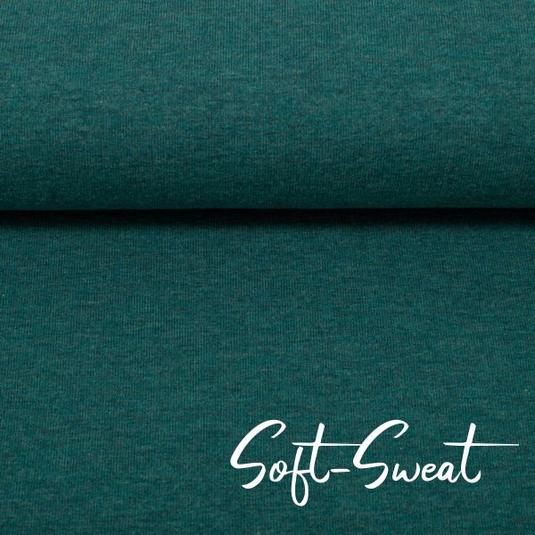 Soft Sweat uni dunkelgrün meliert - HEIKE Melange von Swafing