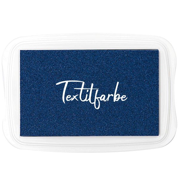 Stempelkissen Textilfarbe dunkelblau • Textilstempelkissen für Stoffe navy